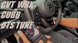 2023 WRX CVT COBB STAGE 1 OTS TUNE  2022wrx 2023wrx cobbtuning [upl. by Silenay681]