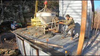 Pouring concrete on the container castle [upl. by Oiznun]