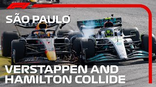 Verstappen and Hamilton Collide At Interlagos  2022 Sao Paulo Grand Prix [upl. by Heidy40]