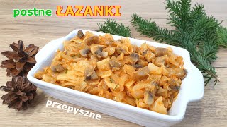 Łazanki z kapustą i pieczarkami 👌 idealne szybkie i postne danie na Wigilię 🎄 przepyszne 👍 [upl. by Pinette]