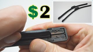 How to Replace Windshield Flat Wiper Blade Rubber Refill Bosch Valeo [upl. by Atteiram]