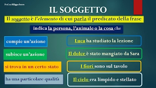 SINTASSI DELLA FRASE SEMPLICE IL SOGGETTO [upl. by Oakman]