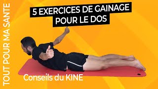 Gainage dos  5 exercices pour renforcer les lombaires [upl. by Ordnajela783]