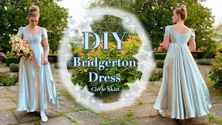 DIY Bridgerton Dress  Circle Skirt with Pattern  Silver Ballgown [upl. by Kunkle386]