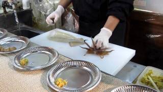 Live Squid Sashimi [upl. by Aicenaj]