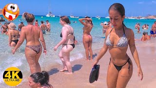 🇪🇸IBIZASpain 4K hot Summer Holidays Beach Walk 2024 [upl. by Eilrebmik485]