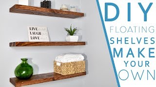 Easy DIY FLOATING SHELVES No bracket  DIY CREATORS [upl. by Patt768]