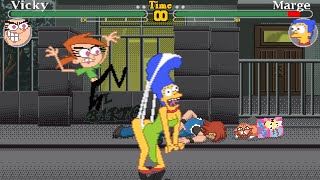 ShimMUGEN girl wedgie match 14 Vicky wedgies Marge [upl. by Ienttirb]