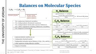 Lect  410 Material Balances On Reactive Processes  Part 2 [upl. by Nehtiek]