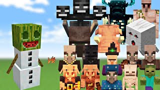 Great Minecraft Battleicy golem vs all mobs fight minecraft viral [upl. by Hirschfeld]