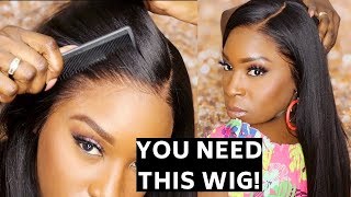 Most Realistic Beginner Friendly Glueless Full Lace Wig  No Baby Hair Yaki Straight  My First Wig [upl. by Yeleek]