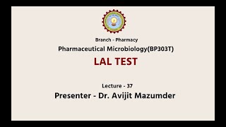 Pharmaceutical Microbiology  Lal Test  AKTU Digital Education [upl. by Charters]