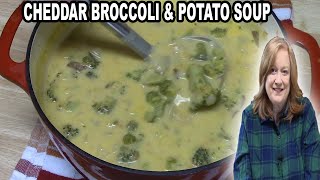 CHEDDAR BROCCOLI amp POTATO SOUP All In One Pot Soup Recipe Catherines Plates [upl. by Lyj392]