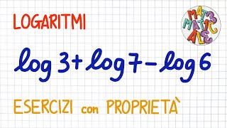 LOGARITMI 5  ESERCIZI CON PROPRIETA  LE26 [upl. by Crowley953]