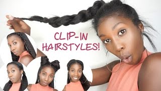 5 Easy Clipin Back To School Hairstyles  Knappy Hair Extensions [upl. by Elisabetta140]