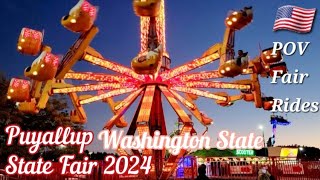 POV 12 Rides inside Washington Puyallup State Fair on September 20th 2024 in WA State USA 🇺🇸 [upl. by Nyleikcaj499]