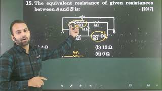 Q15 Semiconductor Electronics  The equivalent resistance of given resistances between A and B is [upl. by Vahe]