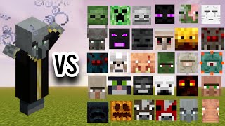 Evoker VS All Minecraft Mobs  Minecraft Mob Battle [upl. by Ellennej682]