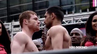 HBO Boxing News Canelo vs Khan WeighIn Recap [upl. by Chloette147]