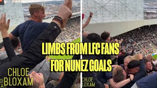 ABSOLUTE LIMBS FROM LIVERPOOL FANS FOR DARWIN NUNEZ’S GOALS AGAINST NEWCASTLE  VIEW FROM AWAY FANS [upl. by Andras]