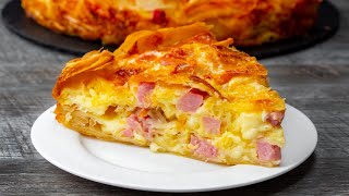 La tarte au jambon et au fromage la plus rapide et la plus savoureuse  Cookrate  France [upl. by Serica]