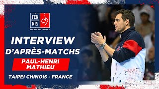 🎙La France qualifiée la réaction du capitaine PaulHenri Mathieu  Davis Cup Qualifiers  FFT [upl. by Eciryt]