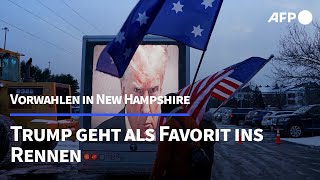 New Hampshire Trump geht als Favorit ins VorwahlRennen  AFP [upl. by Assyli]