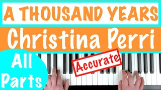 How to play A THOUSAND YEARS  Christina Perri Piano Chords Tutorial [upl. by Mueller705]