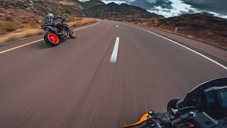 MT09 chasing Super Duke R and S1000RR through Yarnell AZ [upl. by Nahij93]