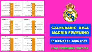 CALENDARIO DEL REAL MADRID FEMENINO LIGA ESPAÑOLA 20232024 [upl. by Fannie959]