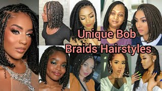 Unique Bob Braids Hairstyles 2024  Bob Braids styles for black women  Bob Hairstyles [upl. by Lleral]