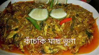 সহজভাবে খুব মজাদার কাঁচকি মাছ ভুনাkaskhi maser vunafish recipe [upl. by Eilasor]