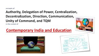 Concepts in Educational Management Authority Power Communication Contemporary India and Education [upl. by Irehs406]