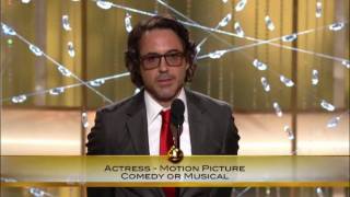 Robert Downey Jr Golden Globe Awards 2011 speech FULL HQ [upl. by Amlev897]