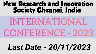 INTERNATIONAL CONFERENCE 2023  Last date for Abstract Submission  20112023 [upl. by Adliwa]