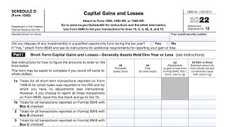 IRS Schedule D Walkthrough Capital Gains and Losses [upl. by Senhauser]