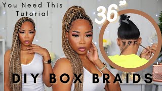 How To Box Braid Your Own Hair Beginners Friendly by Karrill DaDiva [upl. by Torras]