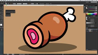 Tutorial Básico de Adobe Illustrator en Español Para Principiantes  Dibujando Carne Kawaii [upl. by Airotcivairam]