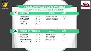 WACA  Female BGrade T20s  Round 6  RockinghamMandurah v Wanneroo [upl. by Tabitha]