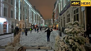 London Snowstorm and Aftermath❄️ Slippery and Shiny London Streets ⛷Snow Walk 4K HDR [upl. by Seow84]