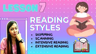 Lesson 7 Reading Styles Skimming Scanning Intensive Reading Extensive Reading ENGLISH 7 [upl. by Lindell]