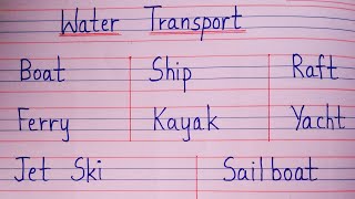 Water transport name in English Water transport for kids Water transport for kindergarten [upl. by Imoyn]