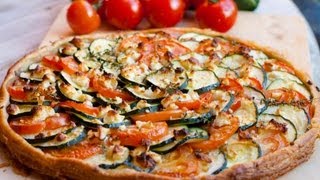 How to make Courgette Tomato and Feta Cheese Tart [upl. by Ahsaeym]