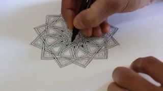 Islamic geometric patterns  practising interlacing and adding detail [upl. by Stillmann]