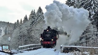 Weihnachtsdampf im Erzgebirge 🔹 Nostalgie auf der Schiene in bergiger Schneelandschaft [upl. by Eynobe774]