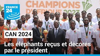 CAN 2024  les éléphants décorés par le président • FRANCE 24 [upl. by Call]