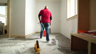 Incredible Herringbone Tile Mudroom [upl. by Santini]