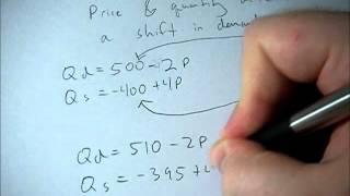 How to solve for equilbirium price and quantity after a shift [upl. by Sanoj]