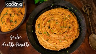 Lachha Paratha  Garlic Lachha Paratha  Flaky Layered Paratha  Dhaba Style Lachha Paratha [upl. by Anrehs]