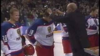 Bure Fedorov Larionov Datsyuk Kovalchuk 2002 Winter Olympics Hockey [upl. by Waldman]